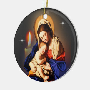 Mutter Mary Keramik Ornament
