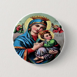 Mutter-Mary-Knopf Button