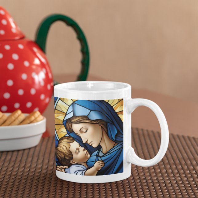 Mutter Mary mit Baby Jesus Version 15 Kaffeetasse (Mother Mary with Baby Jesus version 15 Coffee Mug
)