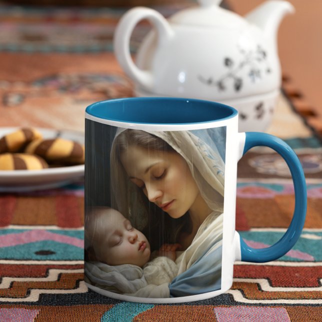 Mutter Mary mit Baby Jesus Version 1 Kaffeetasse (Mother Mary Holding Baby Jesus version 1 Coffee Mug)