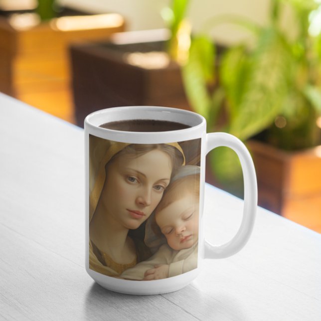 Mutter Mary mit Baby Jesus Version 21 Kaffeetasse (Mother Mary with Baby Jesus version 21 Coffee Mug
)