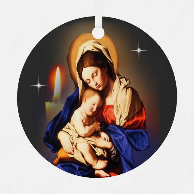 Mutter Mary Ornament Aus Metall (Vorderseite)