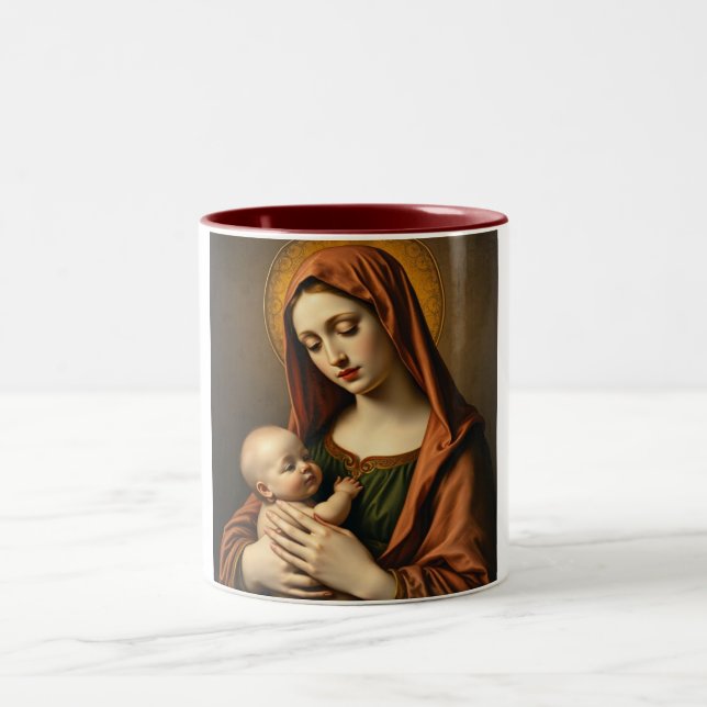 Mutter Mary und Baby Jesus Coffee Tasse (Mittel)