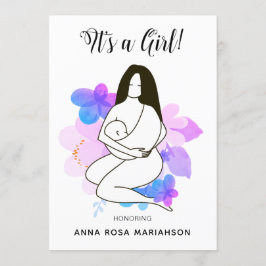 *~* Mutter mit Baby Floral Baby Shower Girl Einladung