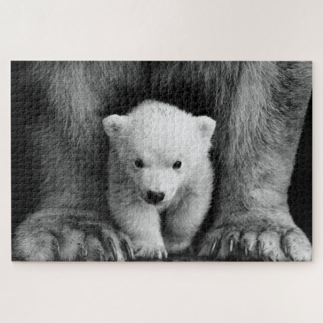 Mutter mit Baby Polar Bären Wildlife Jigsaw Puzzle (Horizontal)