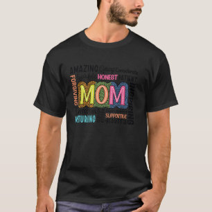 Mutter mit farbenfrohen Worten, Muttertagsdesign, T-Shirt