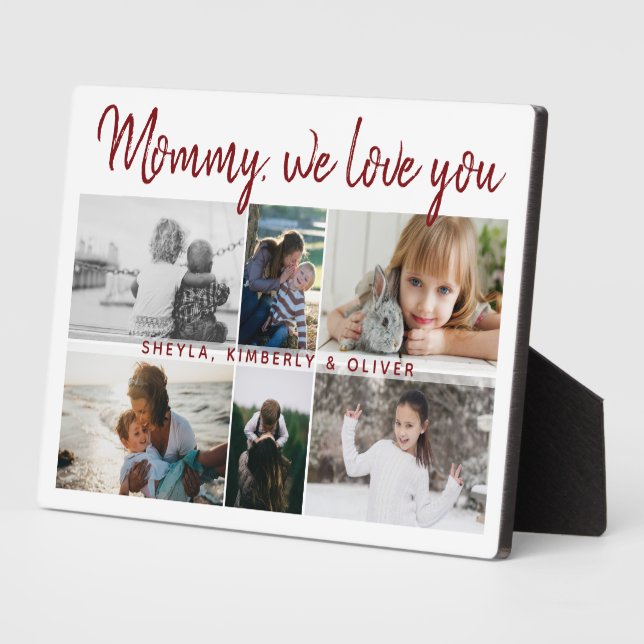 Mutter mit Kindern und Mama 6 FotoCollage Fotoplatte (Seite)