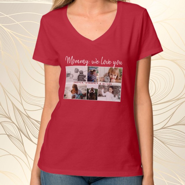 Mutter mit Kindern und Mama 6 FotoCollage T-Shirt (Von Creator hochgeladen)