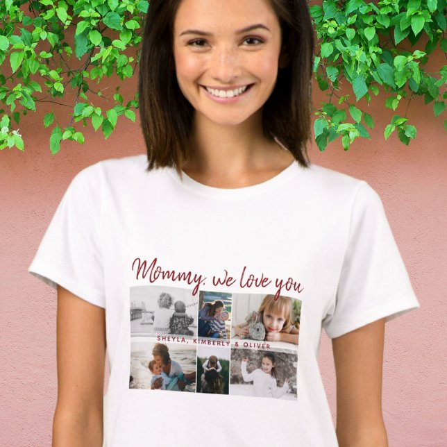 Mutter mit Kindern und Mama 6 FotoCollage T-Shirt (Von Creator hochgeladen)