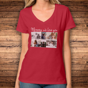 Mutter mit Kindern und Mama 6 FotoCollage T-Shirt