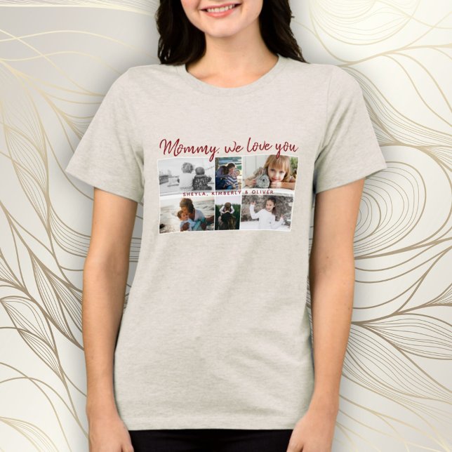 Mutter mit Kindern und Mama 6 FotoCollage Tri-Blend Shirt (Von Creator hochgeladen)