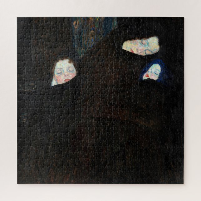 Mutter mit zwei Kindern, Familie von Gustav Klimt Puzzle (Vertikal)