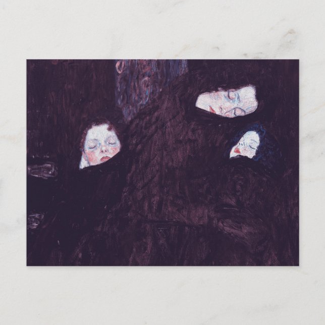 Mutter mit zwei Kindern Gemälde von Gustav Klimt Postkarte (Vorderseite)