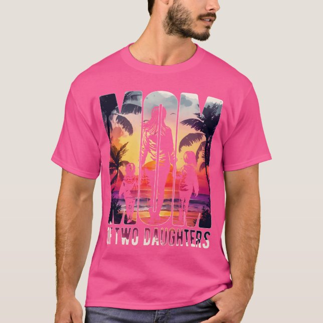 Mutter mit zwei Töchtern Mütter Day Beach Mama Fu T-Shirt (Vorderseite)