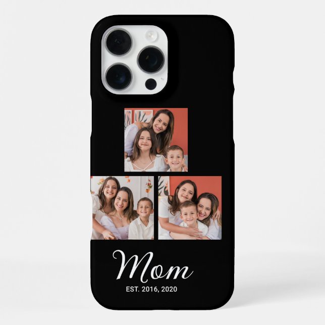 Mutter Modern Script Schwarz 3 Foto Case-M iPhone Hülle (Rückseite)