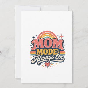 Mutter-Modus Immer An Retro Muttertagsgeschenk Dankeskarte