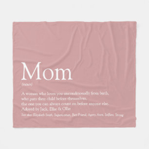 Mutter Mom Mum Definition Staubige Rose Pink Fleecedecke
