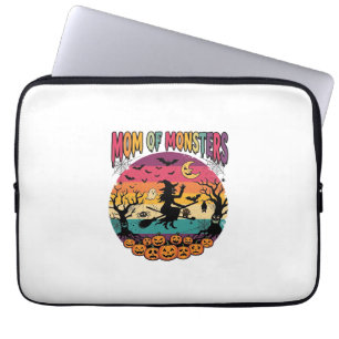 Mutter Monster Halloween Hexe Kürbisse Fledermäuse Laptopschutzhülle