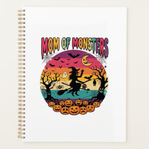 Mutter Monster Halloween Hexe Kürbisse Fledermäuse Planer