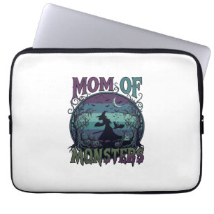 Mutter Monster Halloween Hexe Mond Kürbisse Friedh Laptopschutzhülle