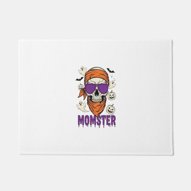 Mutter-Monster-Schädel Lustiger Halloween-Mutter Fußmatte (Vorderseite)