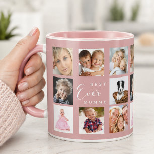 Mutter Mutti Fotocollage dusty rose pink Tasse