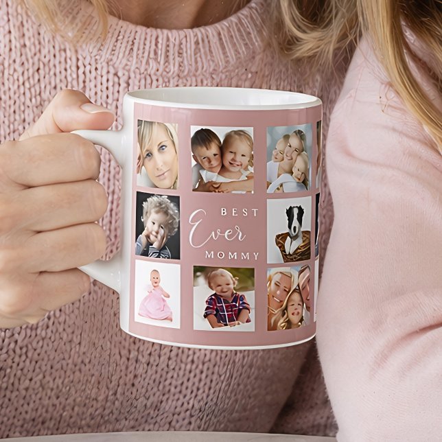 Mutter Mutti Fotocollage staubrosa pink Kaffeetasse (Von Creator hochgeladen)