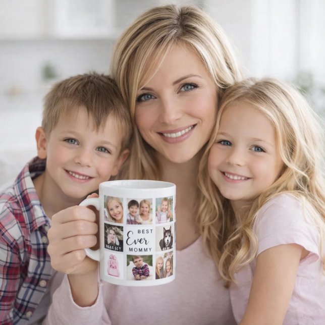 Mutter Mutti Fotocollage weiß schwarz Kaffeetasse (Von Creator hochgeladen)
