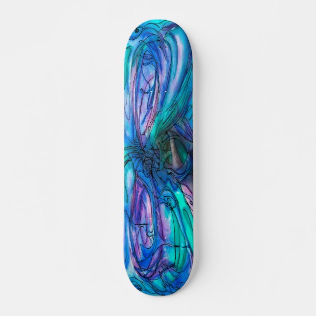Mutter Natur Fee Aquarellmalerei Skateboard (Vorne)