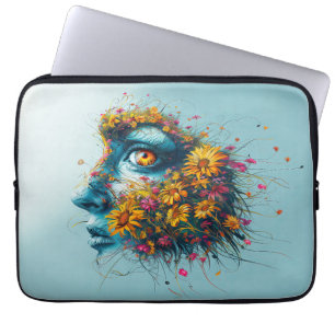 Mutter Natur Göttin Florales Porträt Kunst Laptopschutzhülle