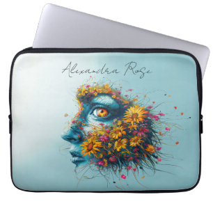 Mutter Natur Göttin Florales Porträt Kunst Name Laptopschutzhülle