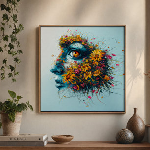 Mutter Natur Göttin Florales Porträt Kunst Poster