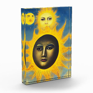 Mutter Natur Sonnenmond Original Fantasy Art Fotoblock
