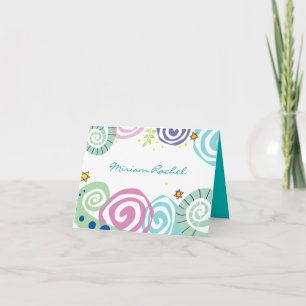 MUTTER NATUR SWIRL Bat Bar Mitzvah Danke Karte