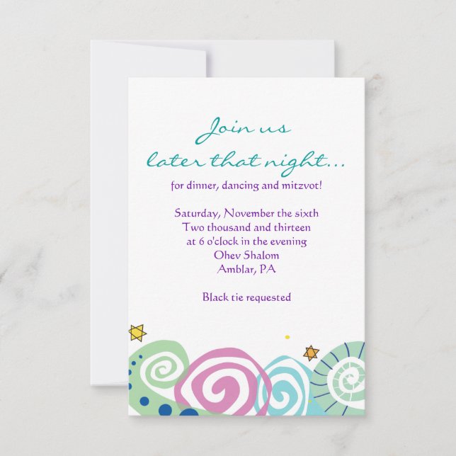 MUTTER NATURSCHWIMMBAD Bar Mitzvah Party Card Einladung (Vorderseite)