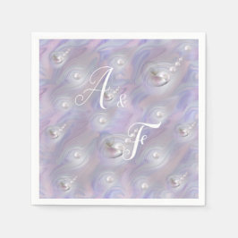 Mutter Perlen, die einer Perle die Geburt gibt Serviette