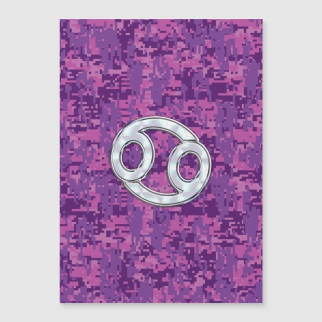 Mutter Perlkrebs Zodiac-Zeichen auf digitaler Camo Magnetkarte (Vorderseite)