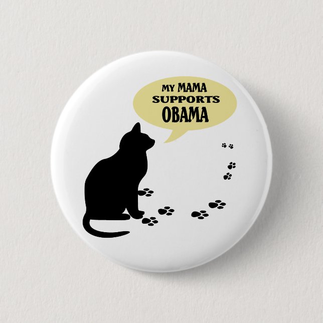MUTTER PIN CAT-OBAMA - RUND BUTTON (Vorderseite)