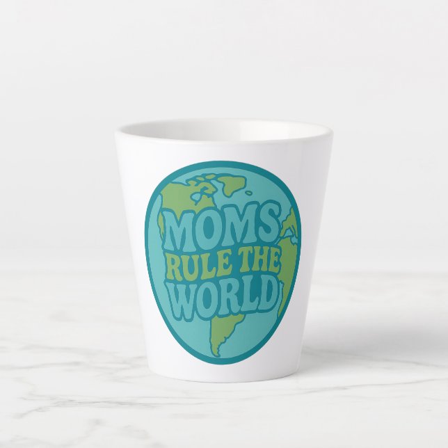 Mütter regieren die Welt Groovy Globe Milchtasse (Vorderseite)