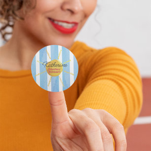 Mutter Runner Yellow Sunshine Wasserfarbe Custom Runder Aufkleber