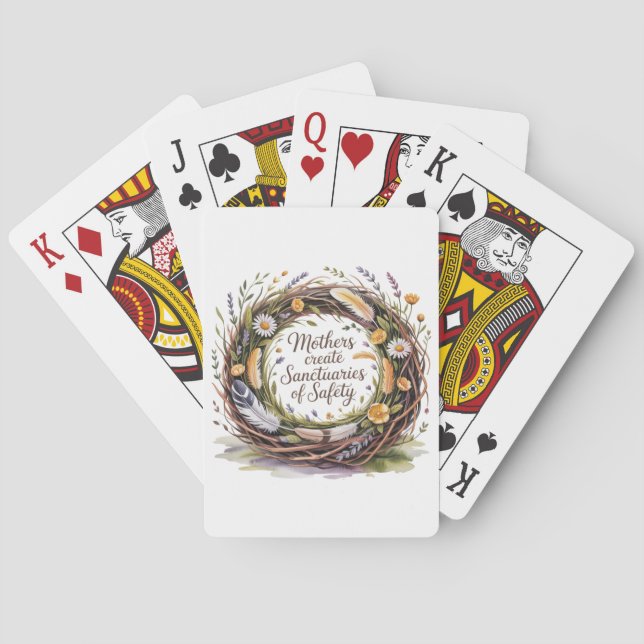 Mütter schaffen Schutzräume der Sicherheit Spielkarten (Rückseite)