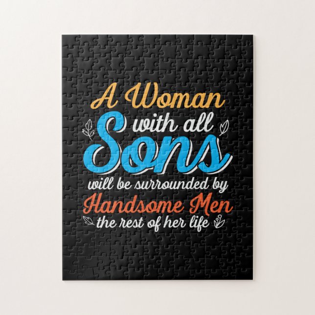 Mutter schenkt eine Frau mit allem Sohn Puzzle (Vertikal)