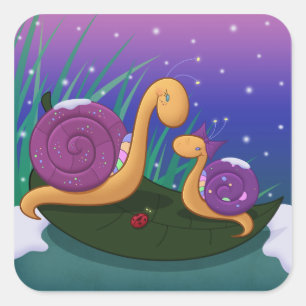 Mutter-Schnecke und Tilly Quadratischer Aufkleber