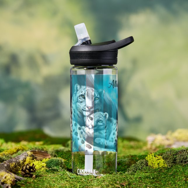 Mutter Schneeleopard und Cub in den Bergen Trinkflasche (Außenbereich)