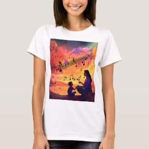 Mutter singt ihrem jungen Sohn T-Shirt
