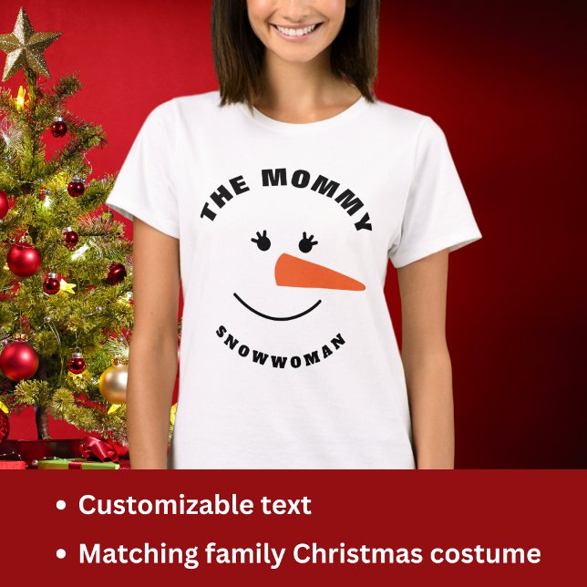 Mutter Snowman Face Squad Matching Family Kostüm T-Shirt (Von Creator hochgeladen)