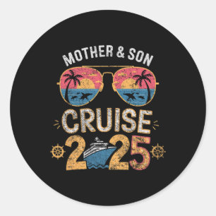 Mutter Son Cruise 2025 FerienMatching Family Runder Aufkleber