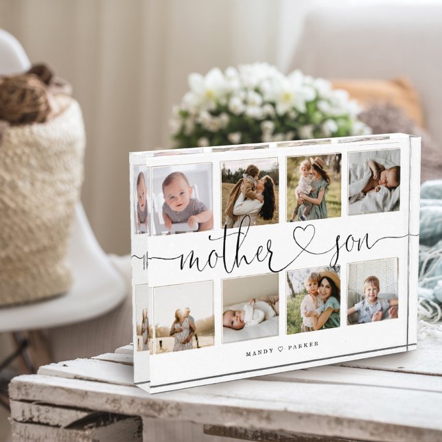 Mutter Son Heart Script | Foto Grid Collage (Von Creator hochgeladen)