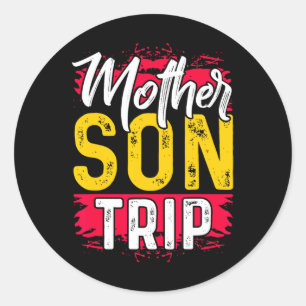 Mutter Son Trip Shirt SommerFamilienurlaub Reise Runder Aufkleber