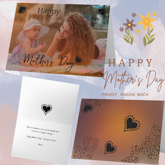 Mutter spielt mit einer Kinderfotokarte Feiertagskarte ( Mother playing with a child Photo Card )